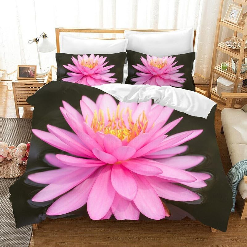 Housse de couette 90x190 fleurs chocolat cadeau personnalisé enfant