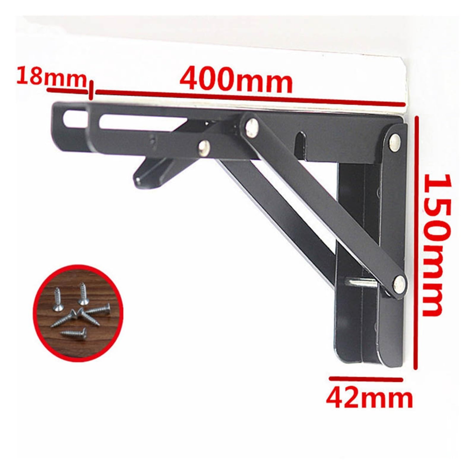 2 pezzi 8-20 pollici staffa nera supporto pesante mensole da parete(16 Inch Length)