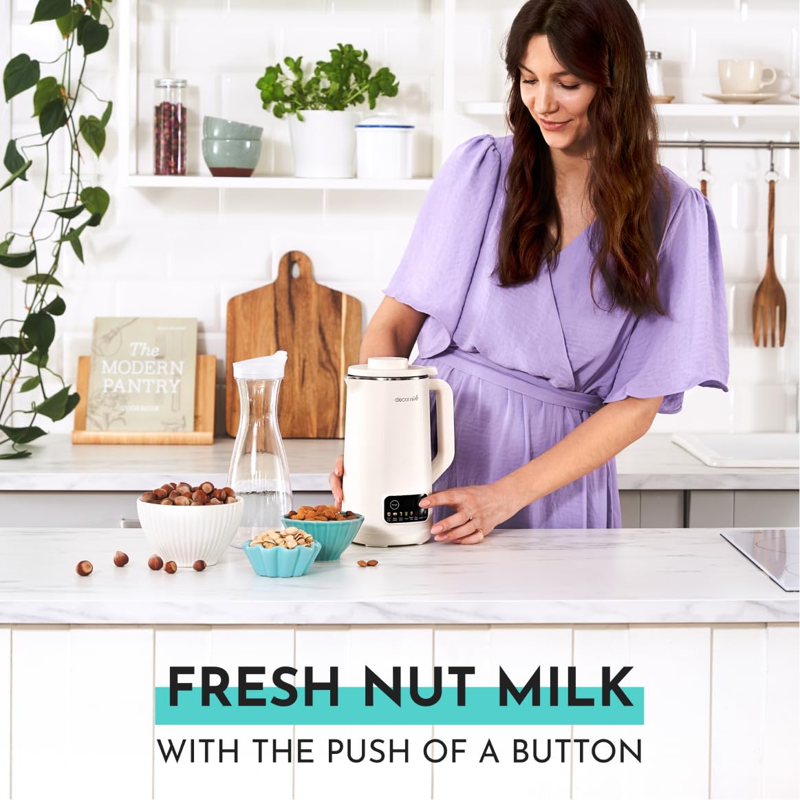Nut Milk Maker Machine - Blender for Almond, Nuts, Soybean, Oats, Juices, Shakes, Smoothies, Spreads, & More - Plant-Based Oat Milk Maker for Homemade Milks - Nut & Soy Milk Maker Machine