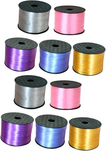 Healeved 10 rollos de lazos de cinta de poliéster, cinta de rizo de globos, cinta de envoltura de regalo, cinta para rizar, lazo de envoltura de