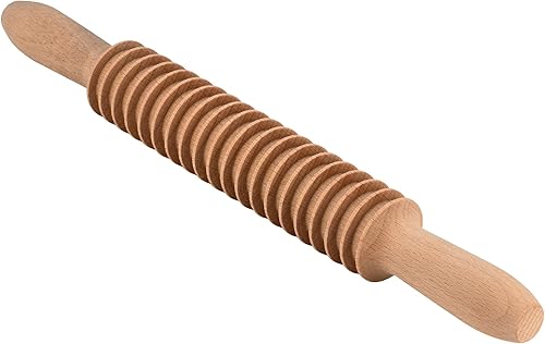 Cortador de pasta fettuccine de madera de haya de 0.276 in, cortador de pasta de fideos, rodillo de celosía, cortador de masa, rodillo de madera,