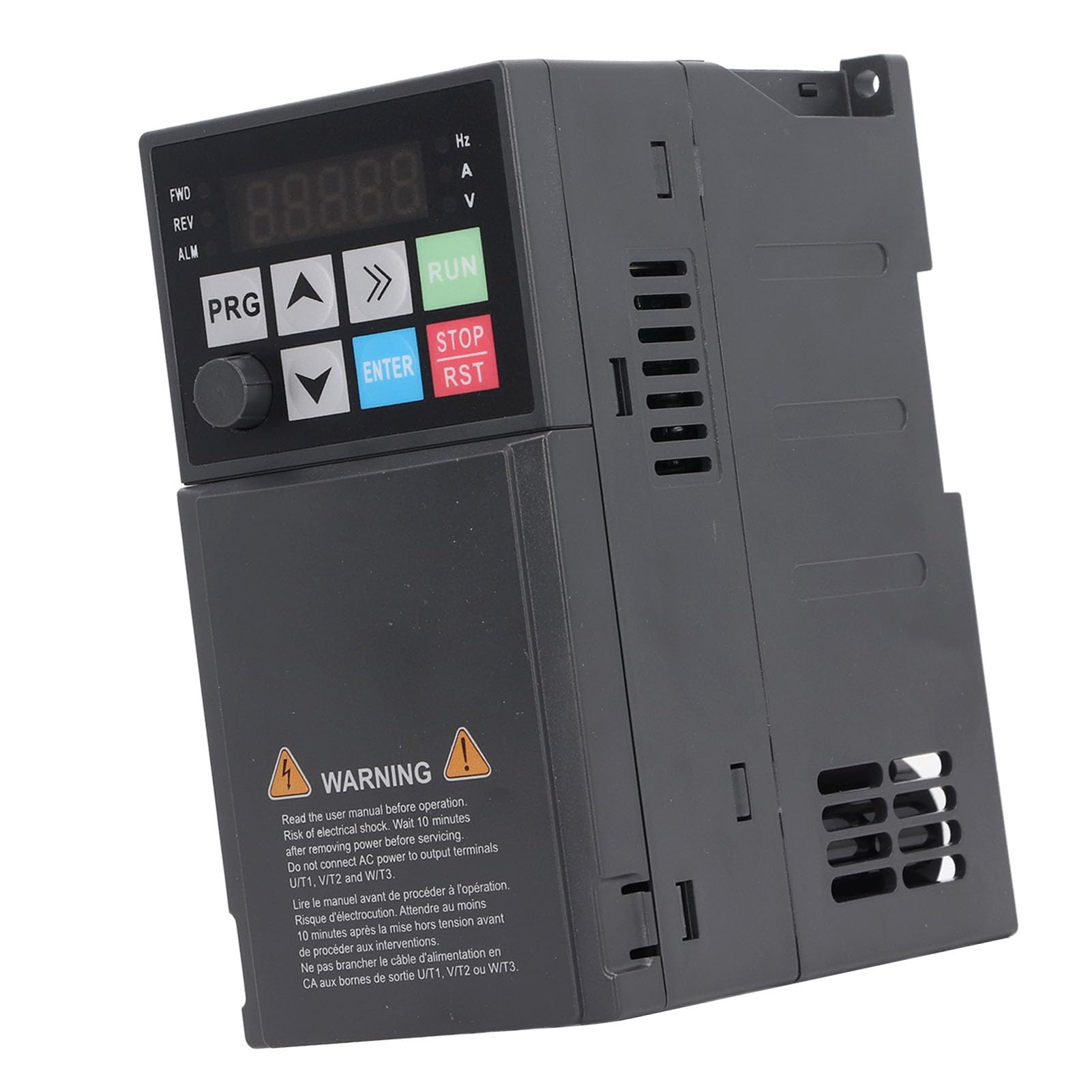 Variateur de Fréquence 2,2 KW, Onduleur Vectoriel de Sortie triphasé AC380 V 0-320 Hz, Technologie Avancée, Convivial, pour Matériau de qualité Industrielle avec Refroidissement