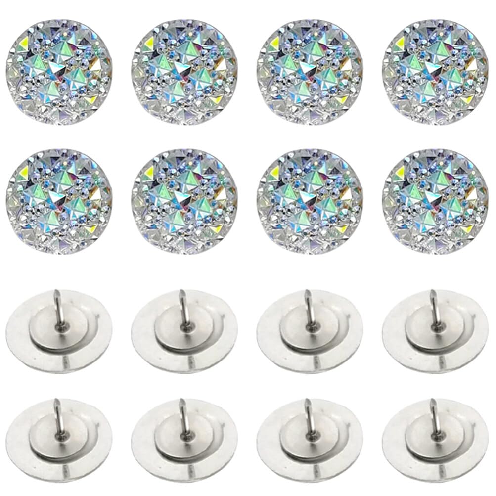 FOMIYES Rhinestone Thumb Tack 20pcs Round Head Bling Push Pin Crystal Thumb Tacks Sparkl Diamand Pushpins for Cork Board Bulletin Board Map Photos Decoration