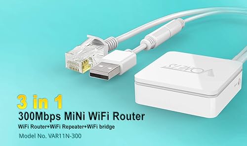 Miniatura 2 de Mini WiFi router VAR11N-300 portátil WiFi puente hotspot 300Mbps recorrido WiFi repetidor