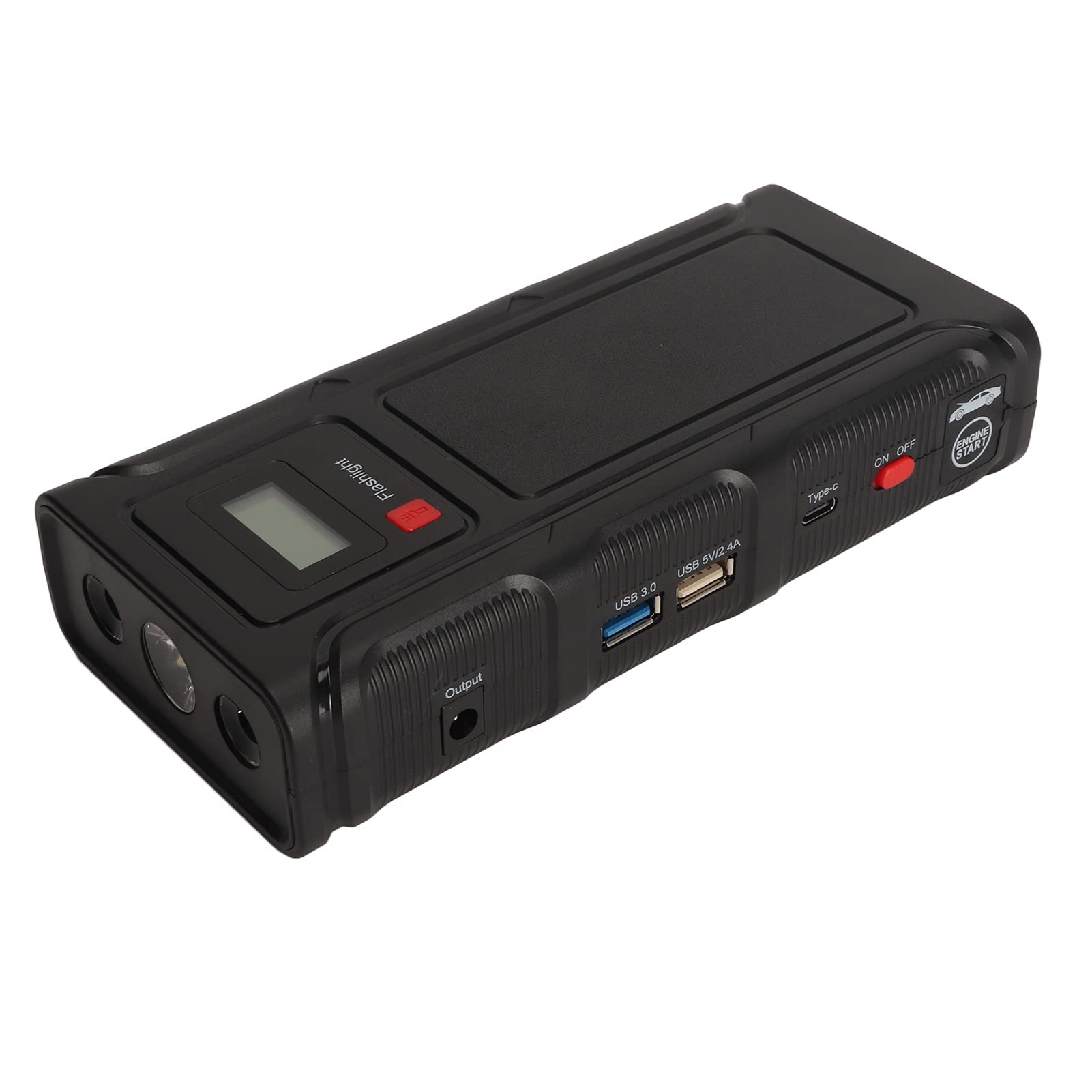 Urządzenie ułatwiające rozruch samochodowy 12 V, wodoszczelność IP65, cyfrowy wyświetlacz Autostart, szczyt 2000 A, z oświetleniem LED, do motocykli o pojemności do 6 l (wtyczka UE 100-240 V)