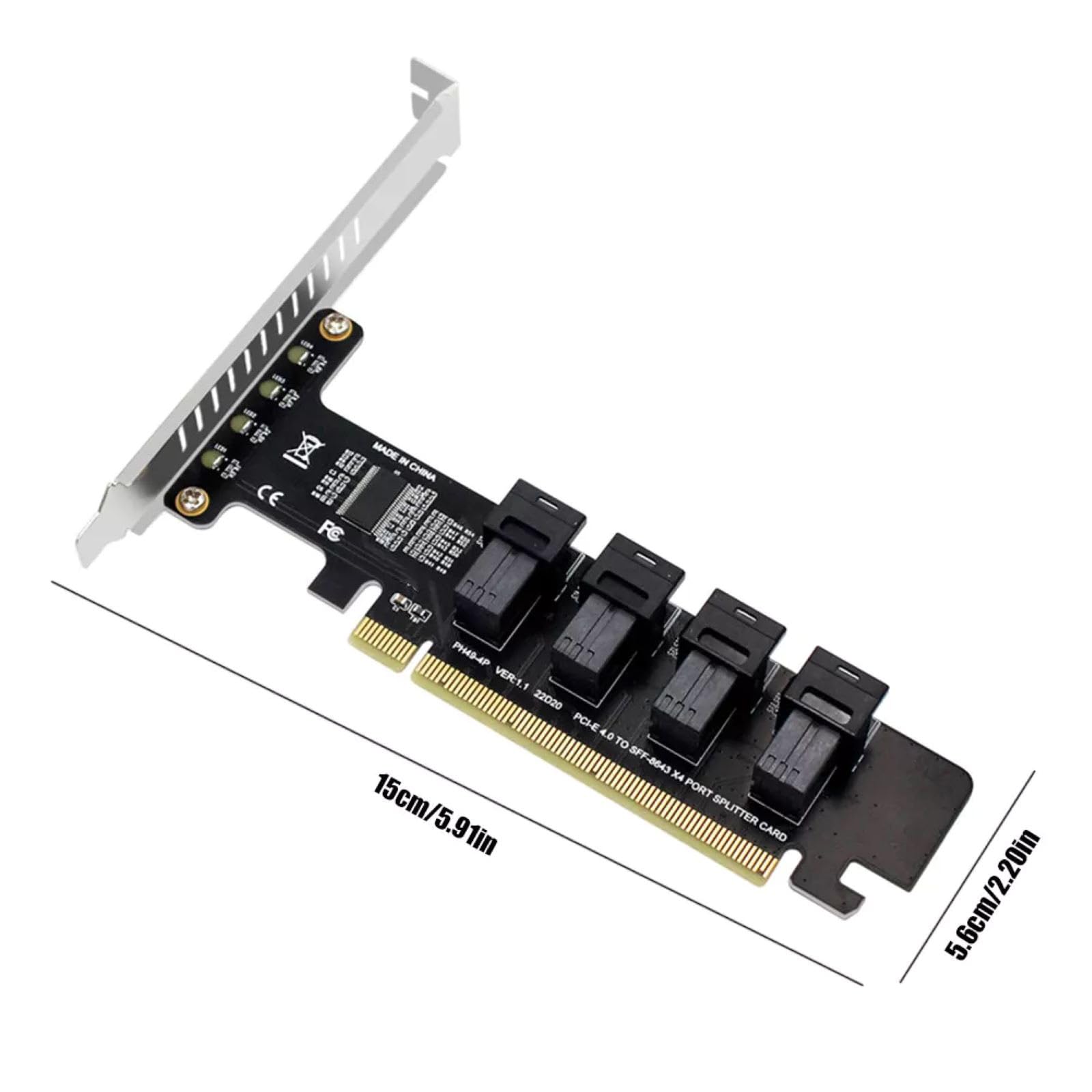 Replacement PCIE to U.2 Adapter Card, PCIE X16 to 4 Port U.2 NVME SFF-8643 SFF-8639 Expansion Card