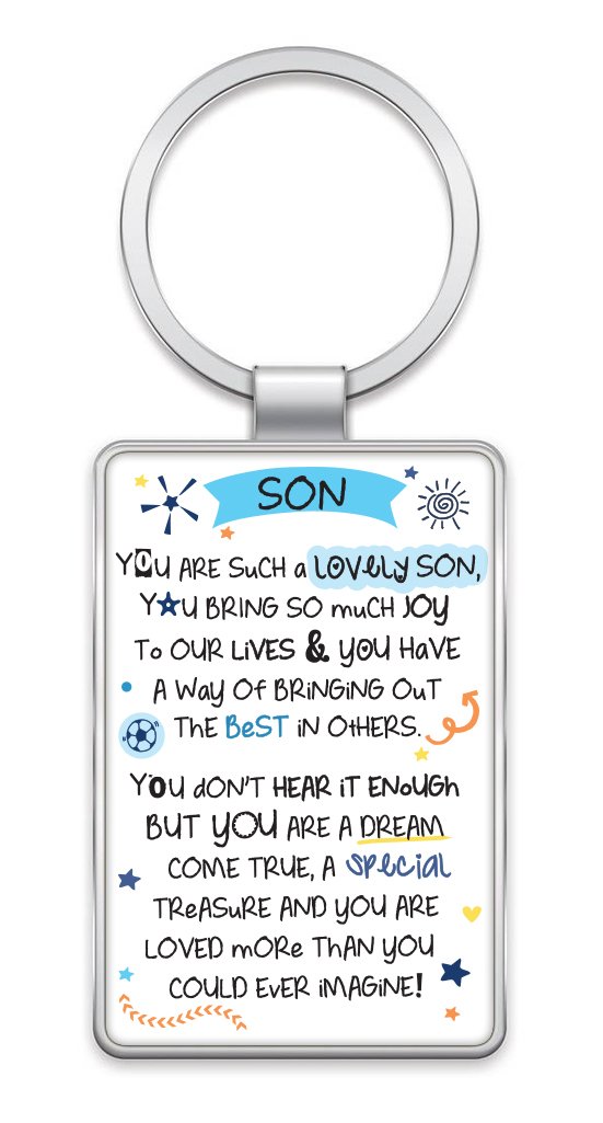 Wpl Multicolor Inspired Words Keyring - Son - Gift Ideas