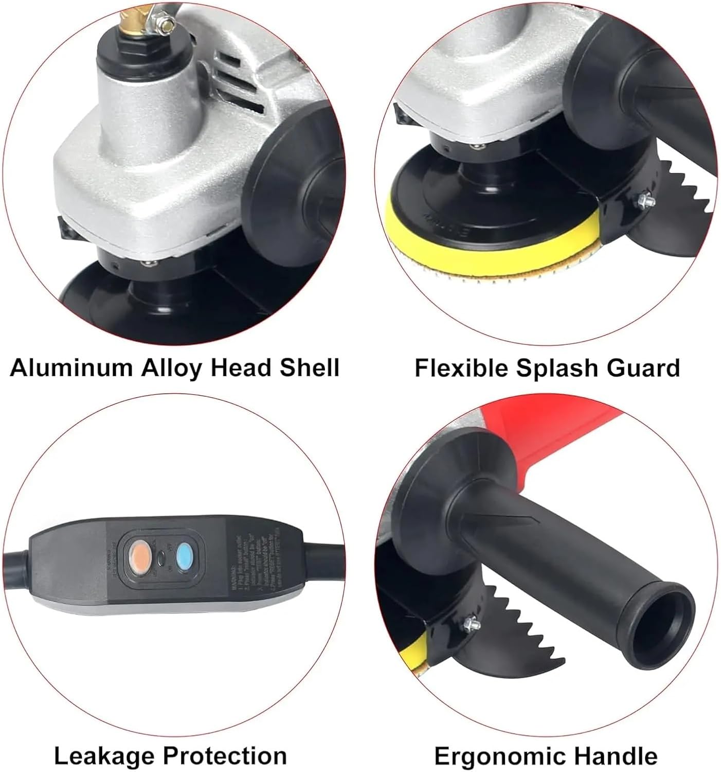 Polisher 1400W with Leakage Protection,4 Inch Stone Wet Buffer Grinder Machine Variable Speed for Granite Concrete Floor Counter Multi-Function