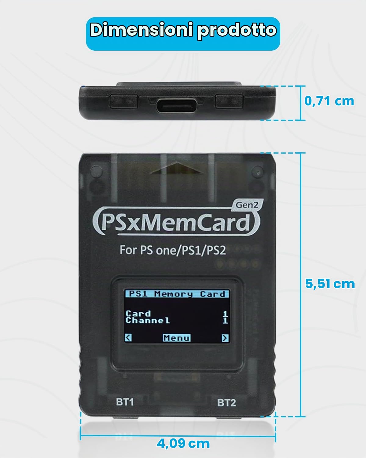 PSxMemCard Gen2 include una MicroSD da 8GB, per PS2/PS1/PS One