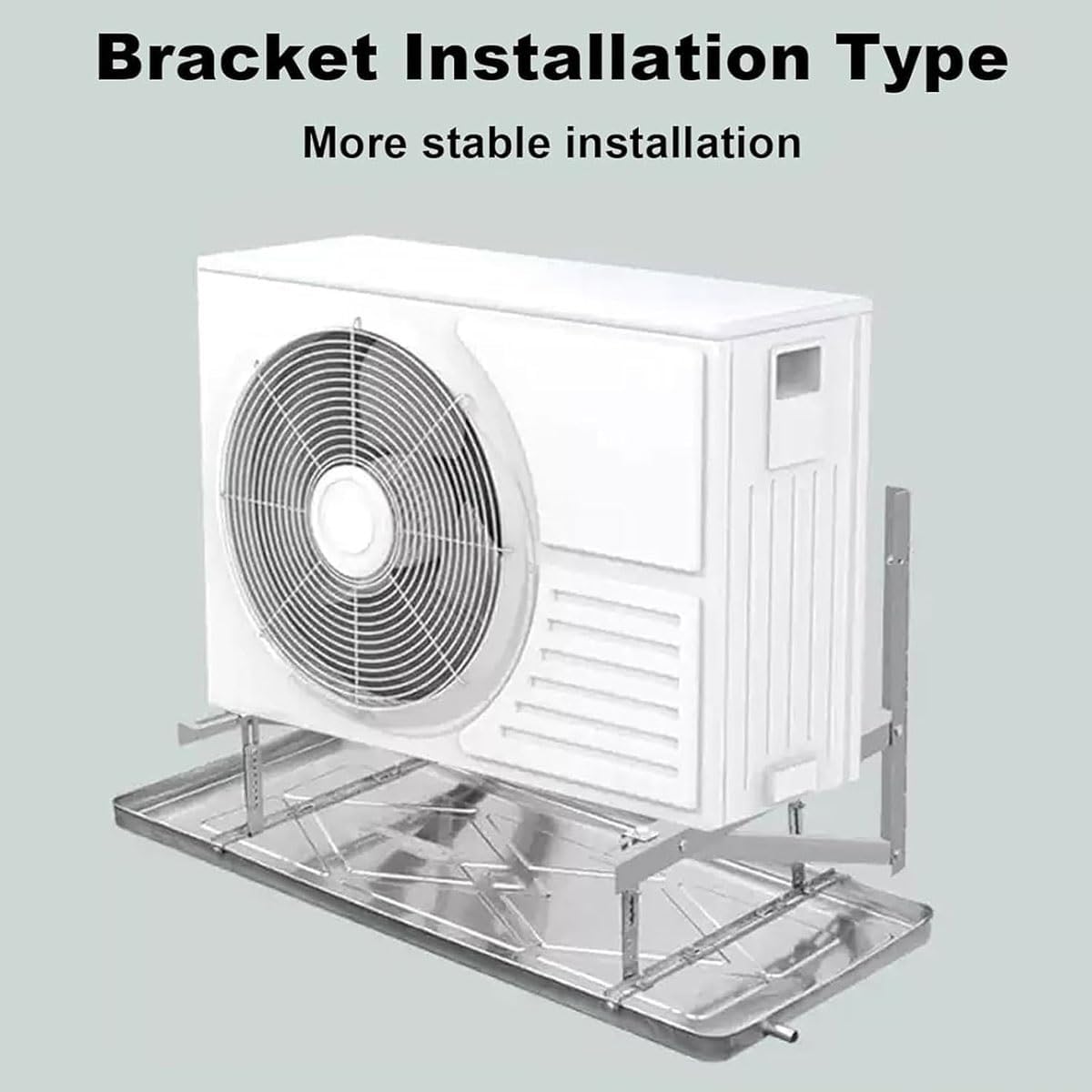 Air Conditioner Drip Tray with Drain Hole,Stainless Steel Condensate Drain Pan with Mounting Bracket,Water Tray with Drain Pipe,for Universal Split Air Conditioner Heat Pump Systems(5-6P)