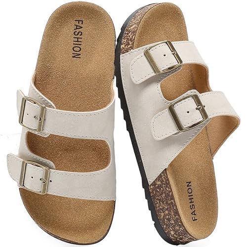 gxziureo Kids Cork Footbed Sandals with Adjustable Buckles