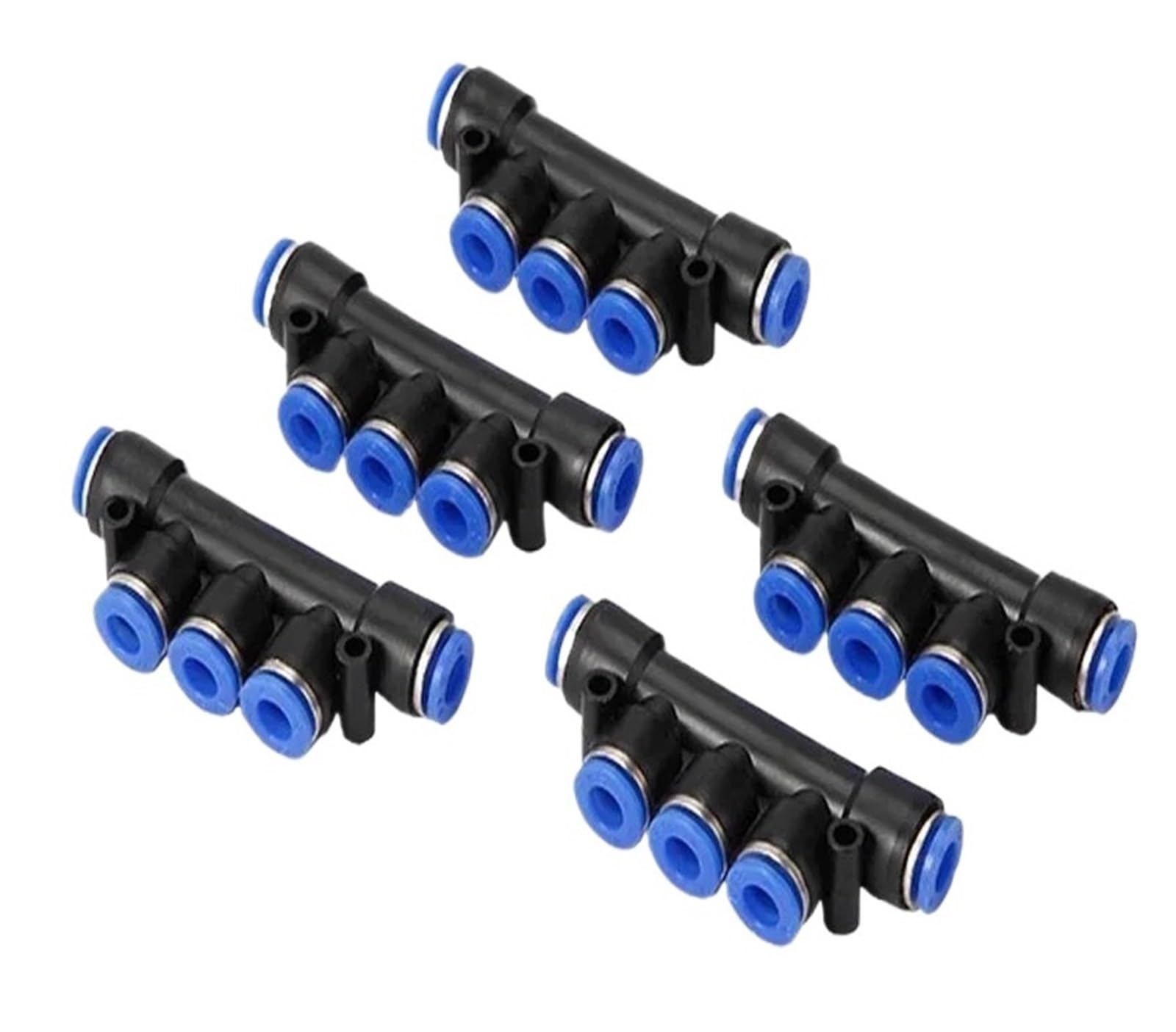 Conector rápido neumático de 5 vías serie PK, accesorio de empuje for tubo de aire y agua de 4mm-12mm, adaptador de plástico, 50/100/500 Uds.(PK-4,100 Pcs)