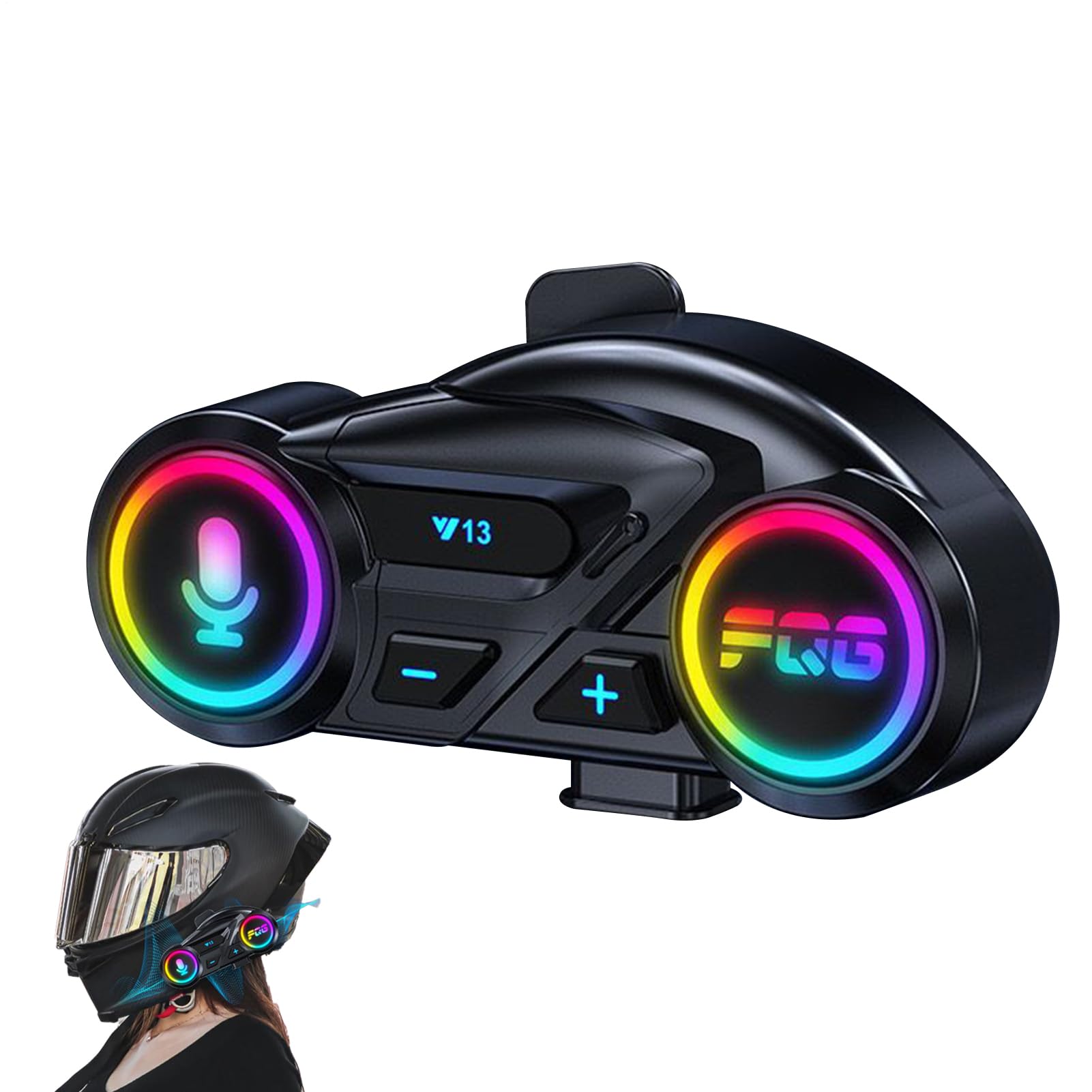 Casque de Moto sans Fil pour Casque | Écouteurs étanches 800 mAh | avec Suppression du Bruit pour Course, motoneige, vélo, Snowboard, Tourisme, trajets