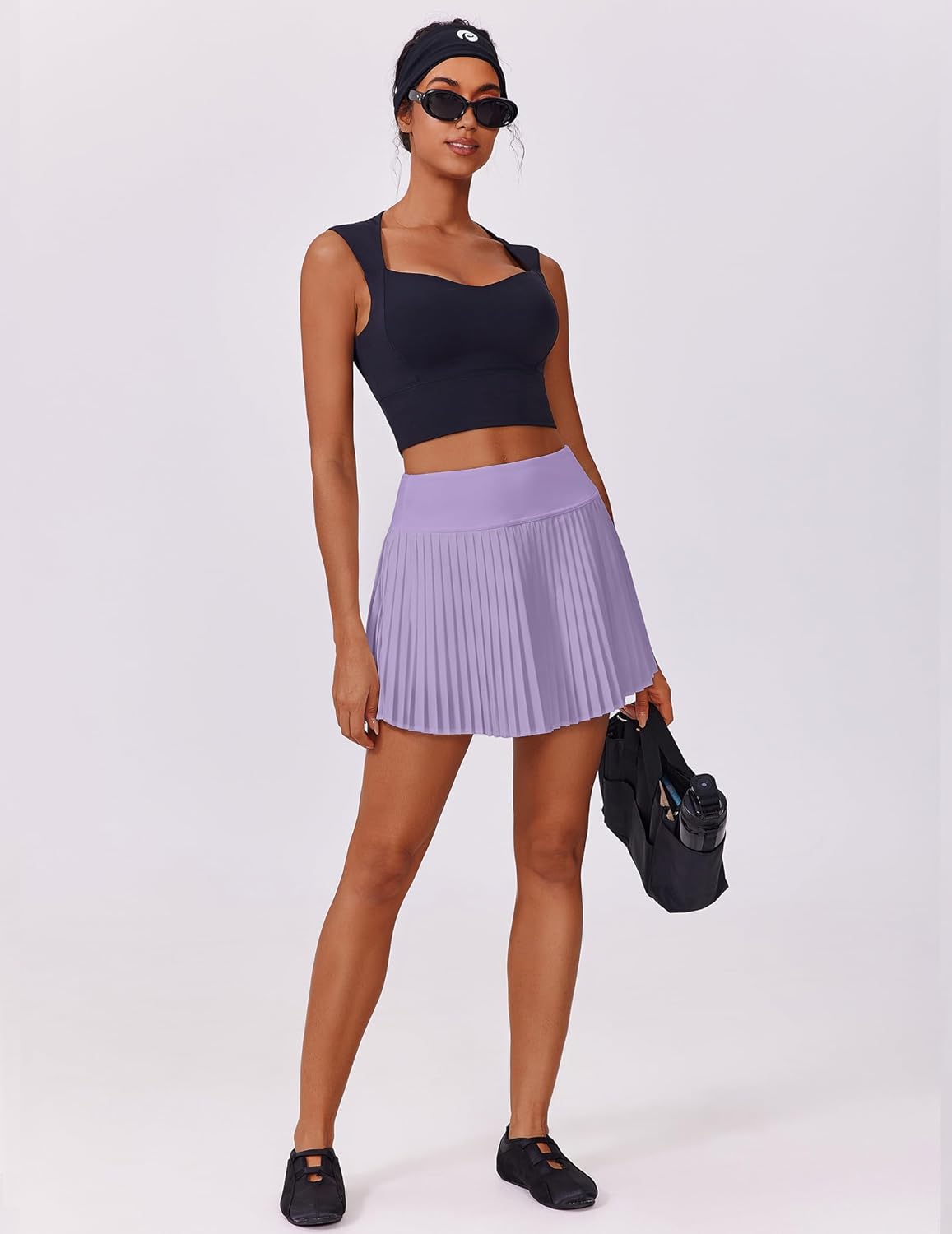 PINSPARK Pleated Tennis Skirt for Women High Waisted Athletic Skirts with Shorts Pockets Golf Workout Pickleball Skort Skirts - Image 5