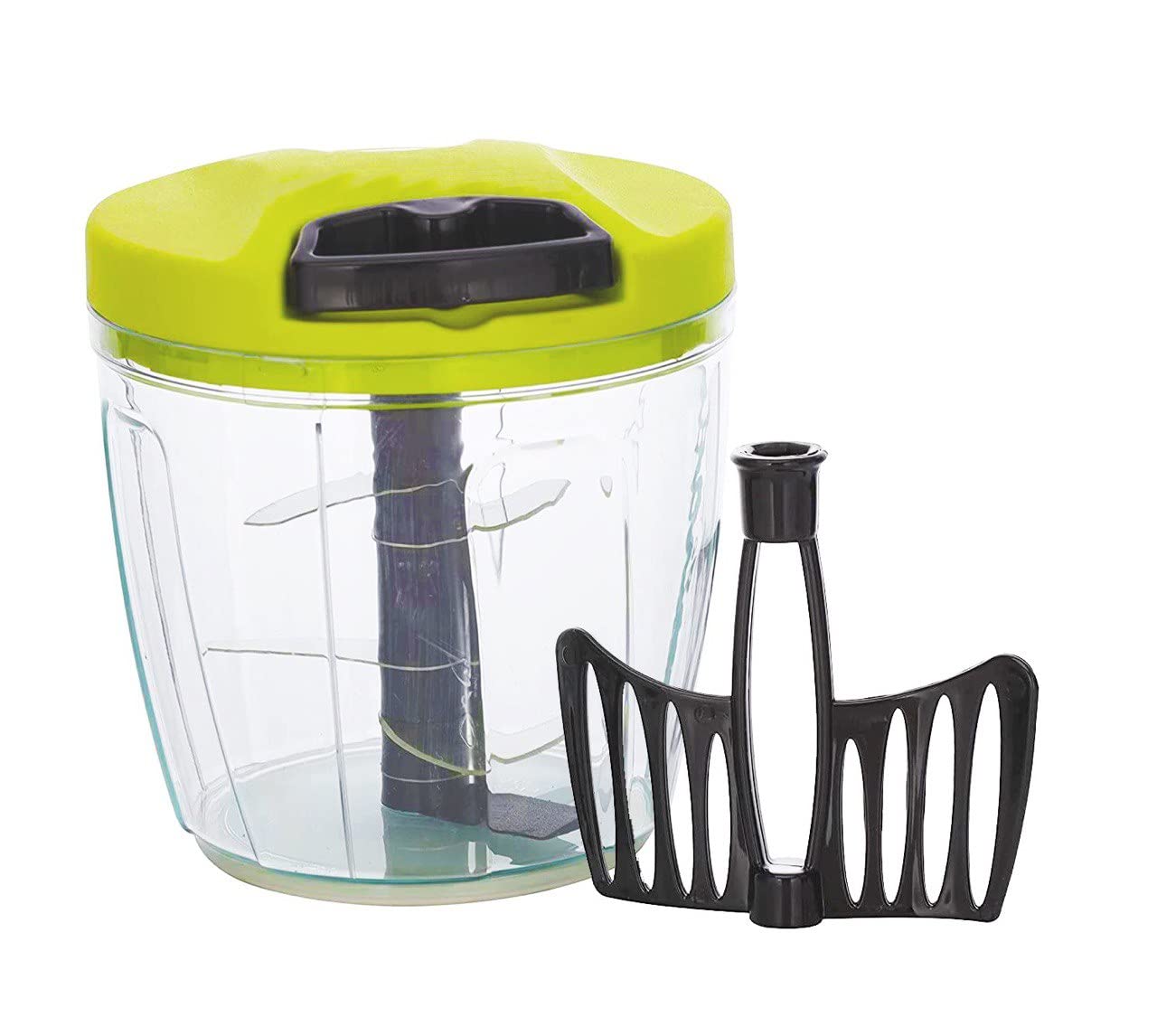 MARKQVegetable chopper, 2 in 1 Manual Handheld Quick Pull String Food Processor for Chopping Whisking Cutting Veggies Ginger Fruits Nuts Salad Onion Cutter