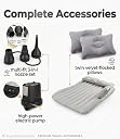 Car Travel Inflatable Car Bed Mattress Portable Back Seat Air Mattress with Air Pump & Pillows, Waterproof Soft Flocking Surface for Camping, Road Trips & Sleeping for Adults and Kids (Grey) gallery image