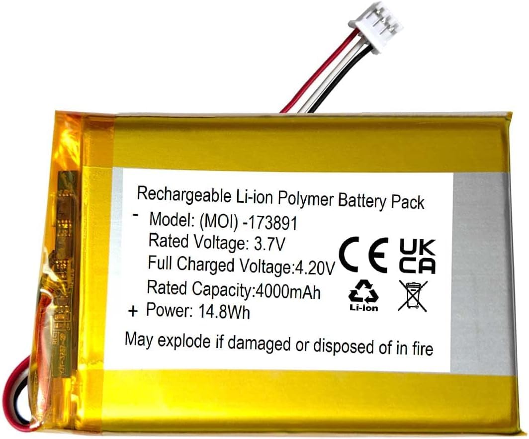XINLANTECH 4000mAh 3.7v Battery Replacement for HelloBaby HB6081 720P 5.5'' HD Screen /HB6550/ HB6560 / HB6250 Plus 6”IPS Screen Video Baby Monitor