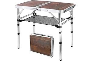 Folding Tent Table: 3 Adjustable Heights for BBQ, Patio, Garden. Indoor and Outdoor Use