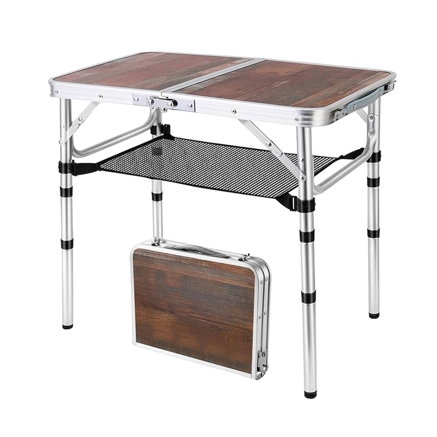 FOLDING TABLE 118cm アウトドアテーブル Amazon.com: LEADALLWAY Folding Camping Table with Large