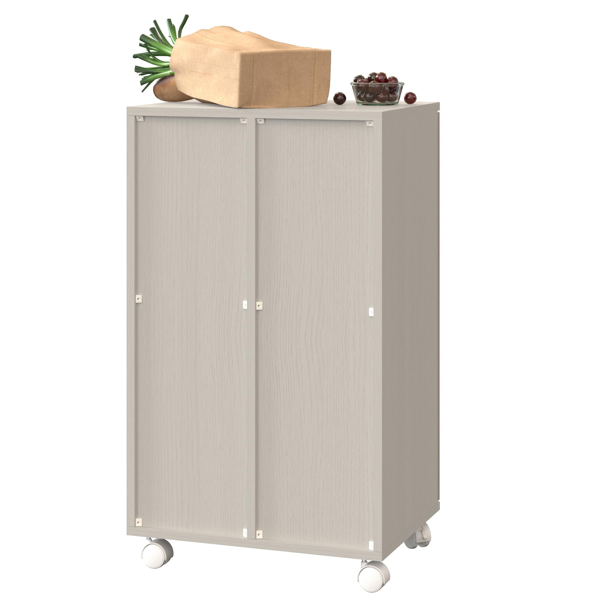 Pattumiera per Cucina con Armadietto, Pattumiera con Ruote, Armadietto da Cucina con Sistema di Raccolta Differenziata, Sistema di Raccolta Differenziata a 2 Scomparti, Armadietto Universale