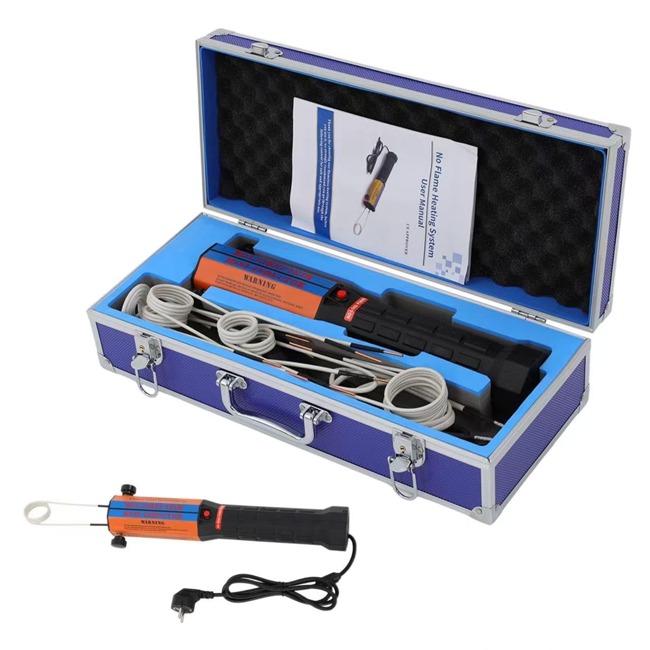 1000W Magnetisches Induktionsheizgerät, 850℃ Tragbares Induktionsbolzenheizgerät Set mit 10 Spulen, 220V Induktionsheizer, Rostschrauben Entferner Werkzeug für Rostschrauben, Lagern, Muttern