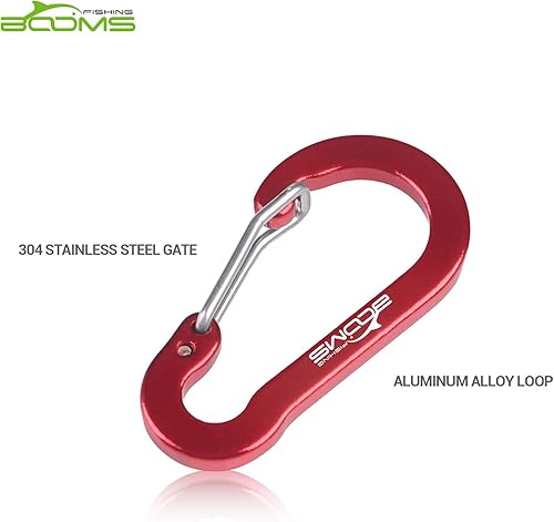 Miniatura 4 de Booms Fishing CC1 - Mosquetón multiusos, paquete de 6 pequeños clips caribeños, mini llavero caribeaner clip de 2 pulgadas, mosquetones de aluminio