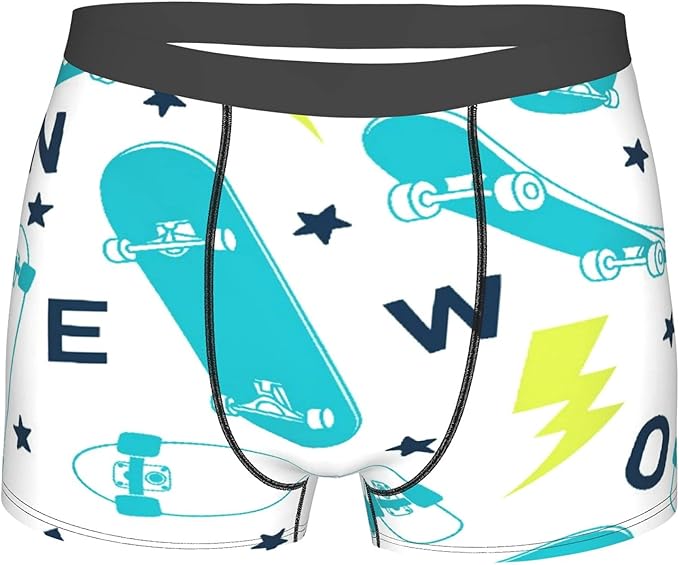 Men's Underwear, Newyork City Skater Skateboard Art Print,Breathable