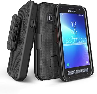 BELTRON Heavy Duty Case with Swivel Belt Clip for Samsung Galaxy XCover Field Pro G889 AT&T FirstNet Features Secure Fit & Built-in Kickstand - Black