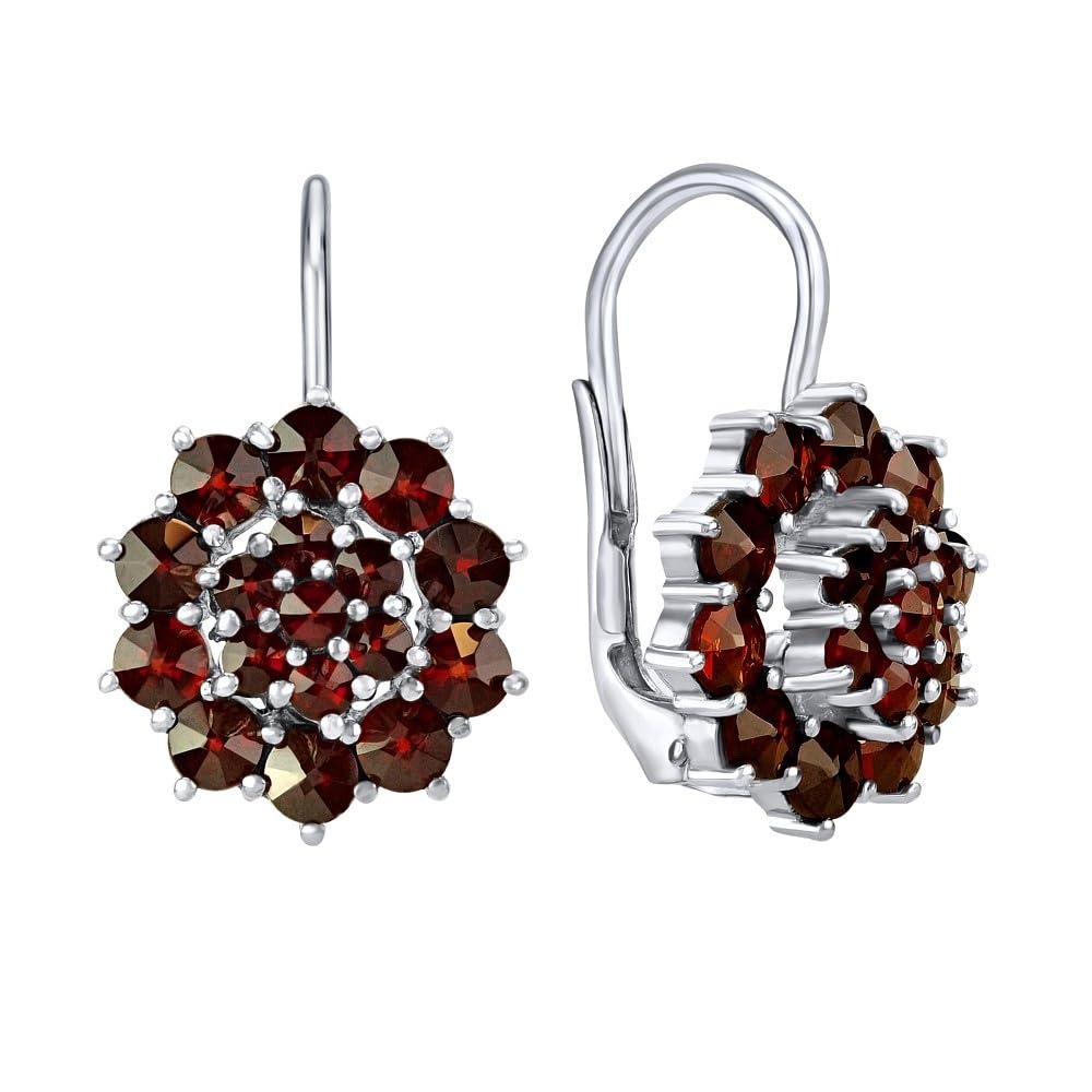Orecchini Di Granato E Argento 925 Dorato - Orecchini Granato E Argento 925 Dorato