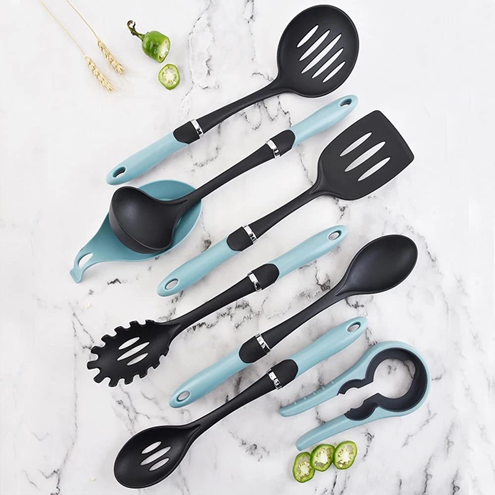 SKUZA Küchenutensilien-Set, 8-teiliges Nylon-Kochwerkzeug, Küchenutensilien-Set, Qualitätsgriffe, Kochwerkzeug, ungiftig, Küchenhelfer, antihaftbeschichtetes Kochgeschirr