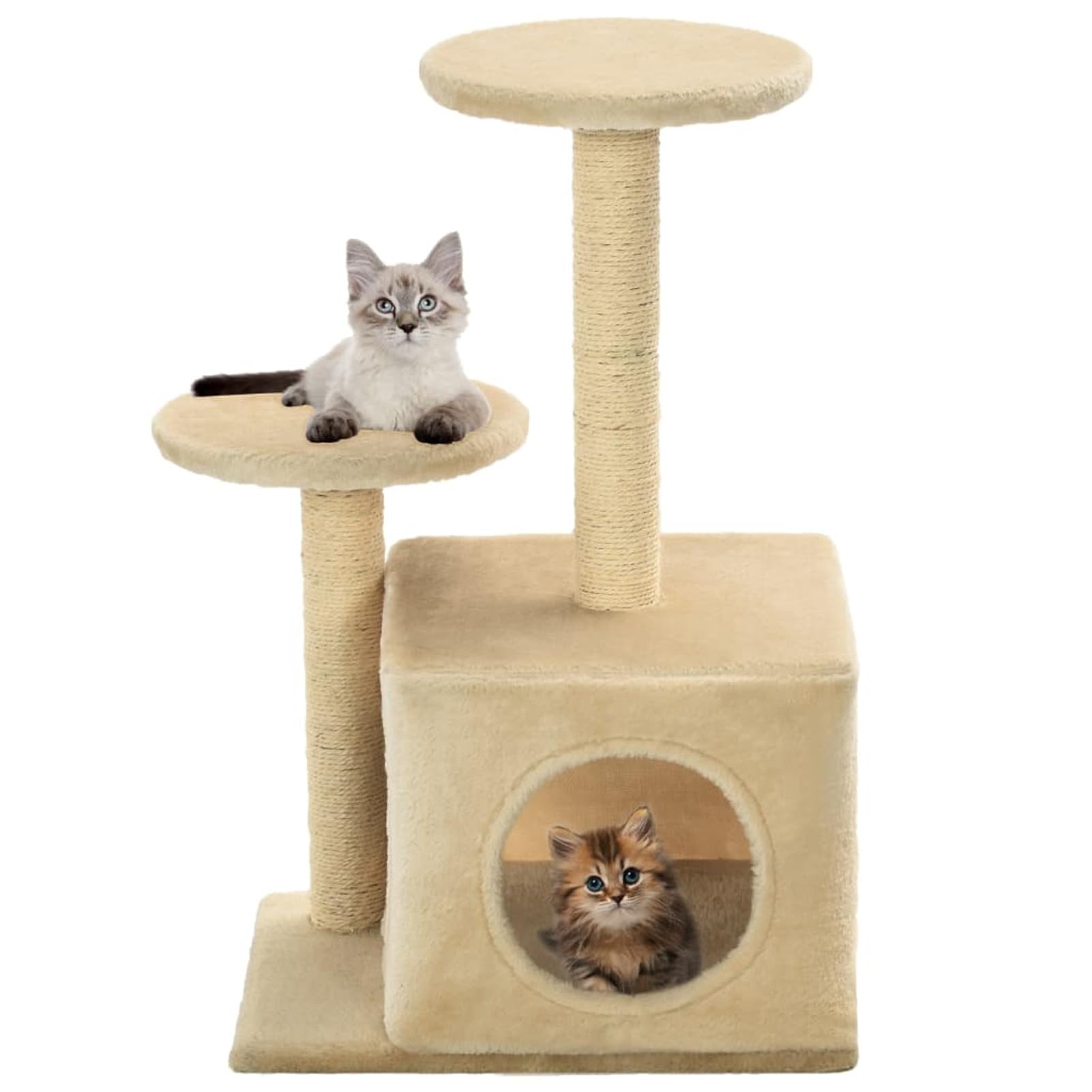 LAPOOH Rascador para Gatos con Poste de sisal, Arbol para Gatos, Gatos Accesorios, Arranhador para Gatos, Arbol Rascador Gatos, 60 cm Beige