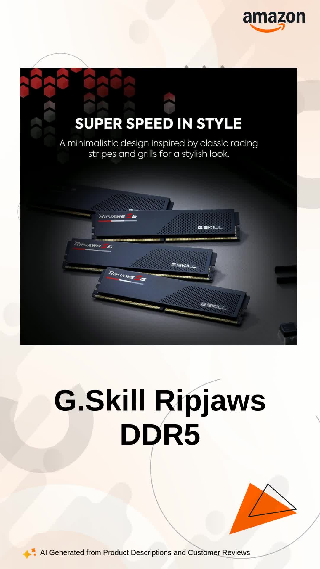 G.Skill Ripjaws S5 32GB DDR5 6000 MHz Desktop Memory RAM