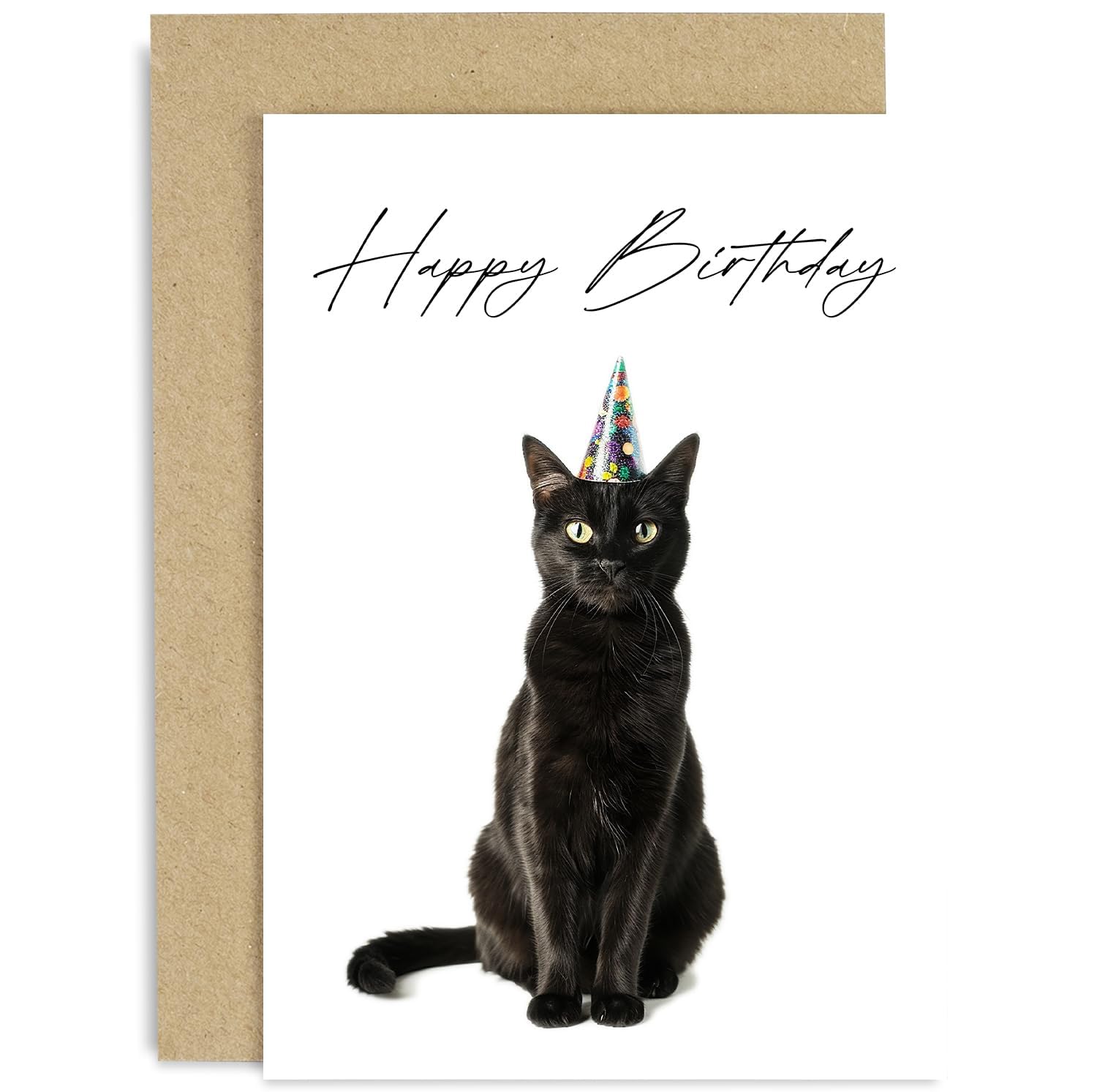Biglietto di auguri di alta qualità grigio con motivo Gatti e Cani