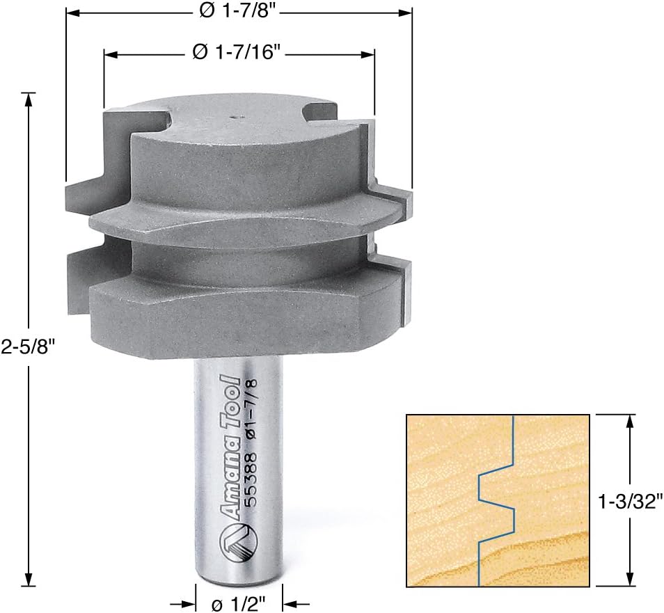 Amana Tool - 55388 Carbide Tipped Glue Joint 1-3/32 Dia x 1/2 Shank