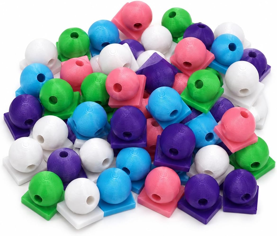 50 PCS 15mm DIY Focal Base, Flat-Sided Crafting Bead, Beadable Flatback for Craft Projects, Pens, Jewelry