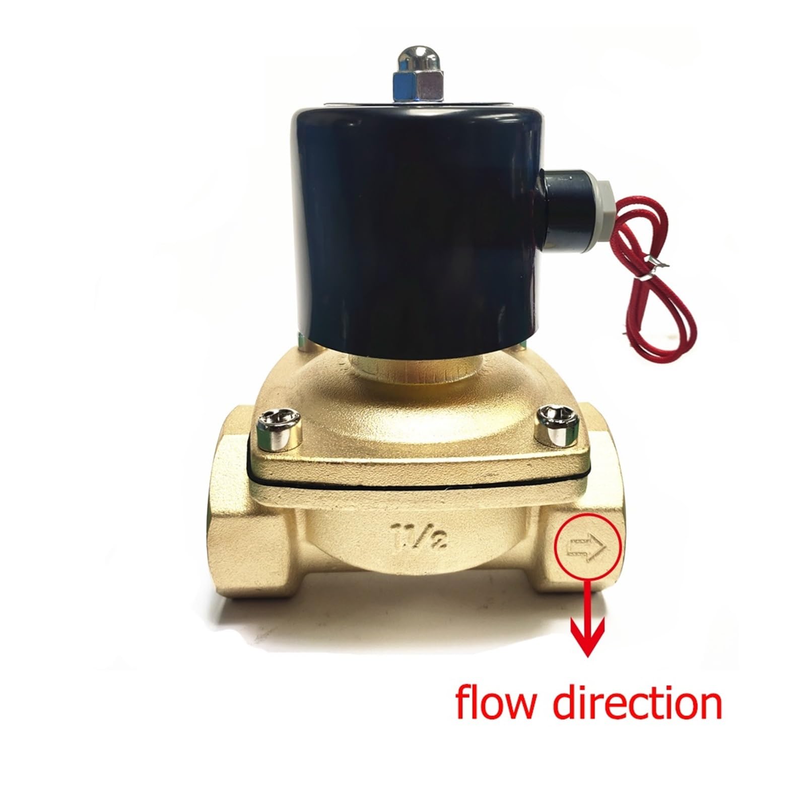 1 Uds válvula solenoide eléctrica 1/4 "3/8" 1/2 "3/4" 1 "DN8/10/15/20/25/50 aire neumático normalmente cerrado agua aceite 12V 24V 220V 110V (Size : 1-1/2", Color : 220V)