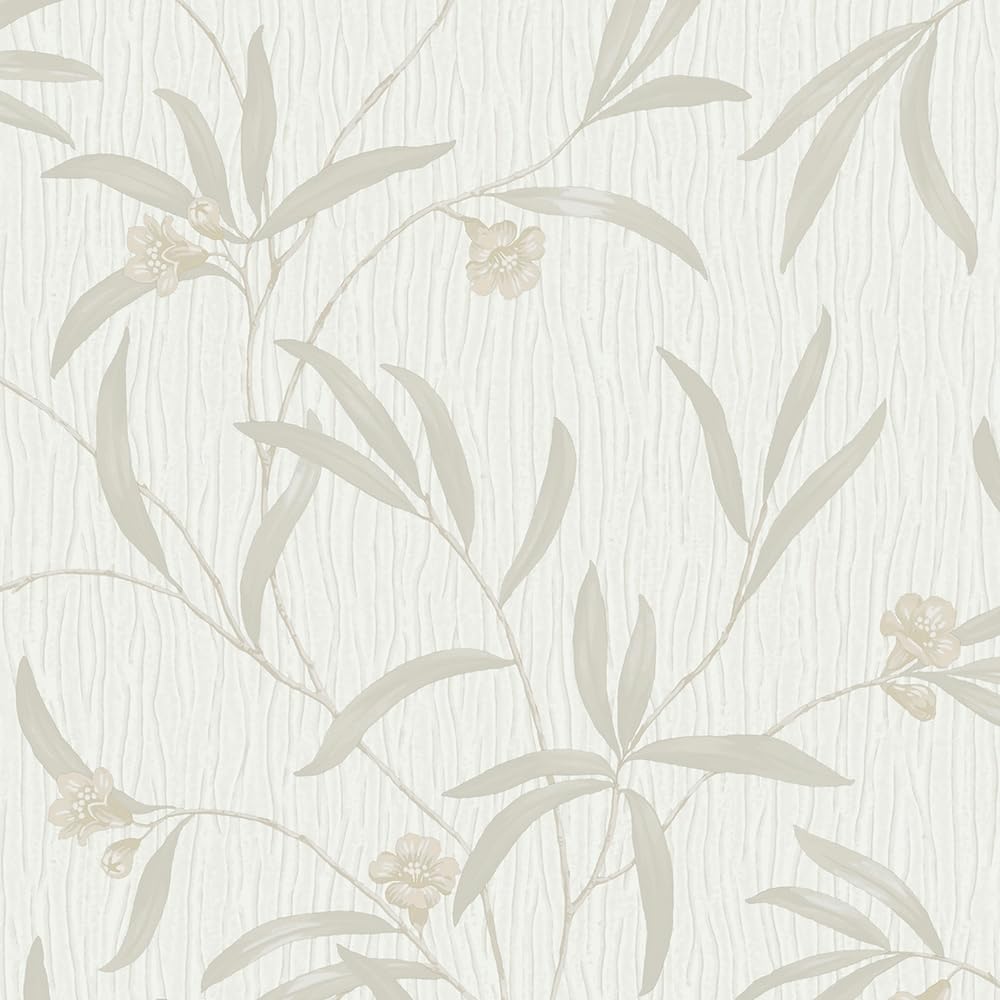 Belgravia Decor Tiffany Floral White Cream Wallpaper GB41330 - Italian