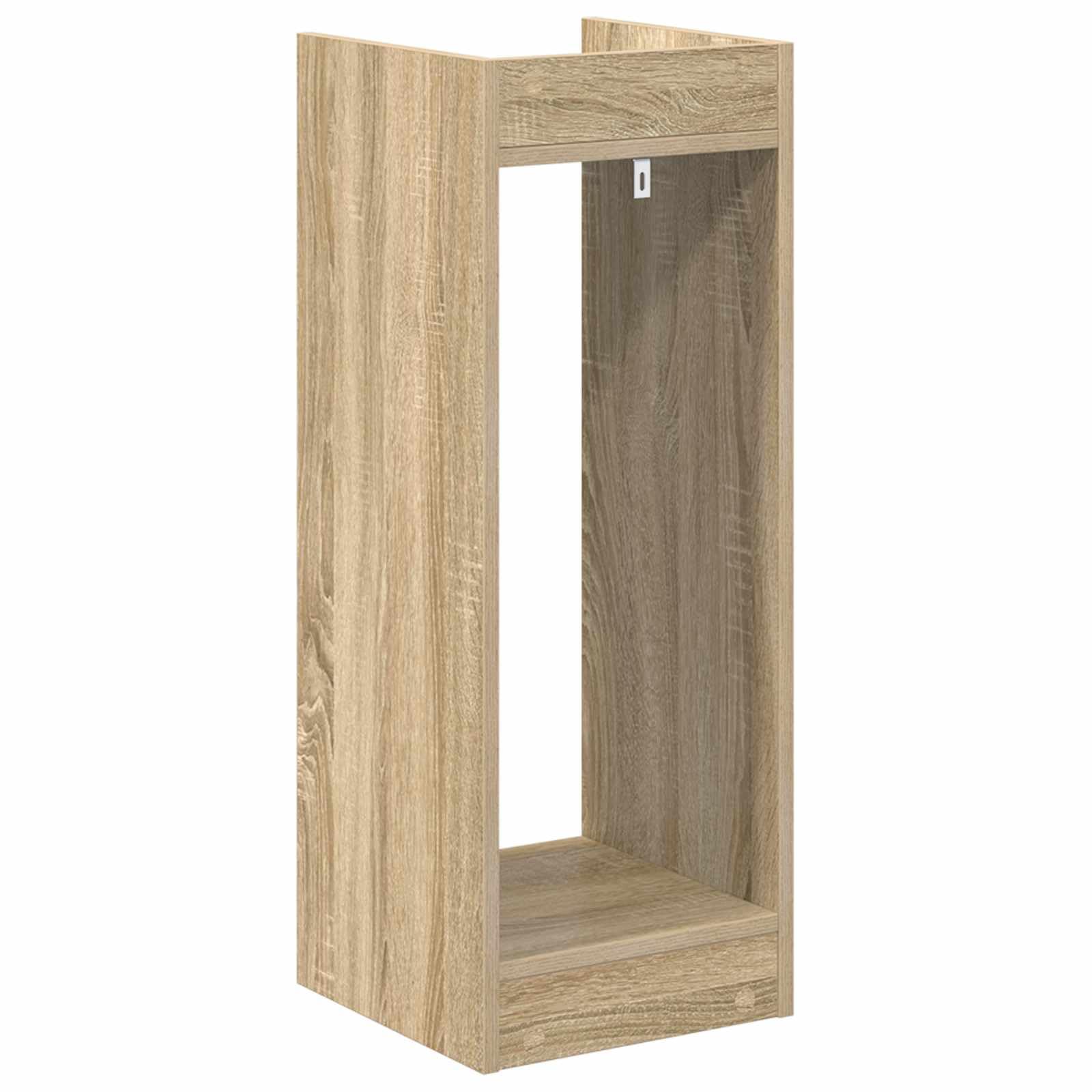 Soporte para plantas de roble Sonoma, 30 x 30 x 80 cm, columna para plantas de madera, moderno soporte para flores con 2 estantes para plantas de interior, soporte vertical para salón y
