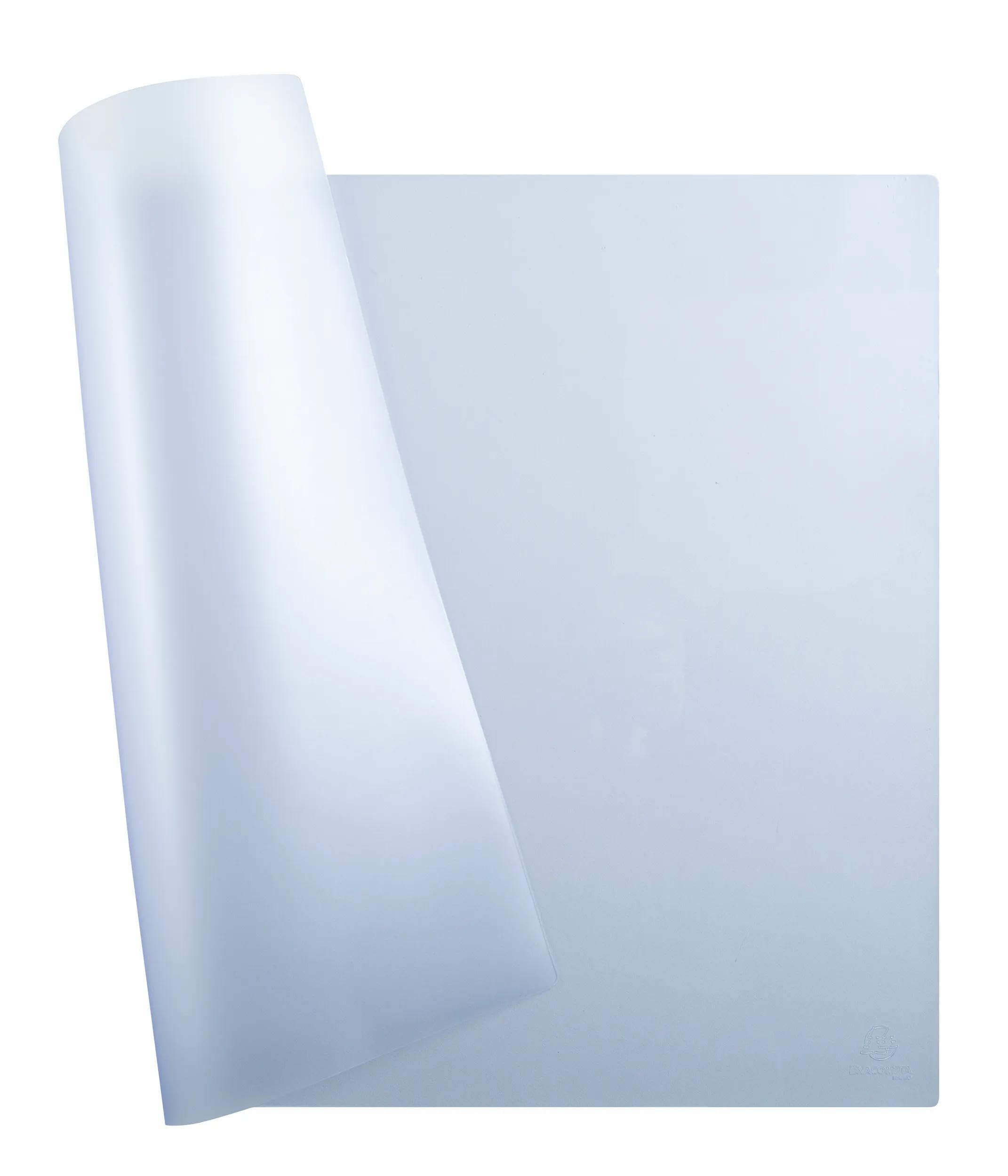Exacompta - Ref. 29635E - Karton mit 12 Schreibunterlagen aus weichem PVC Crystal - eine glatte Oberfläche und eine genarbte Oberfläche - schützt den Schreibtisch, Mauspad - 50 x 65 cm - farblos