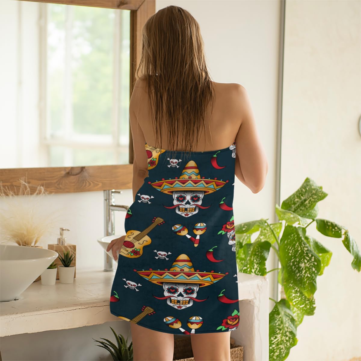 KOBLEN Aglebo Skull Beach Towel - 31x61 Inch Oversized Microfiber, Quick Dry, Sand Proof For Pool, Travel & Yoga - View #11