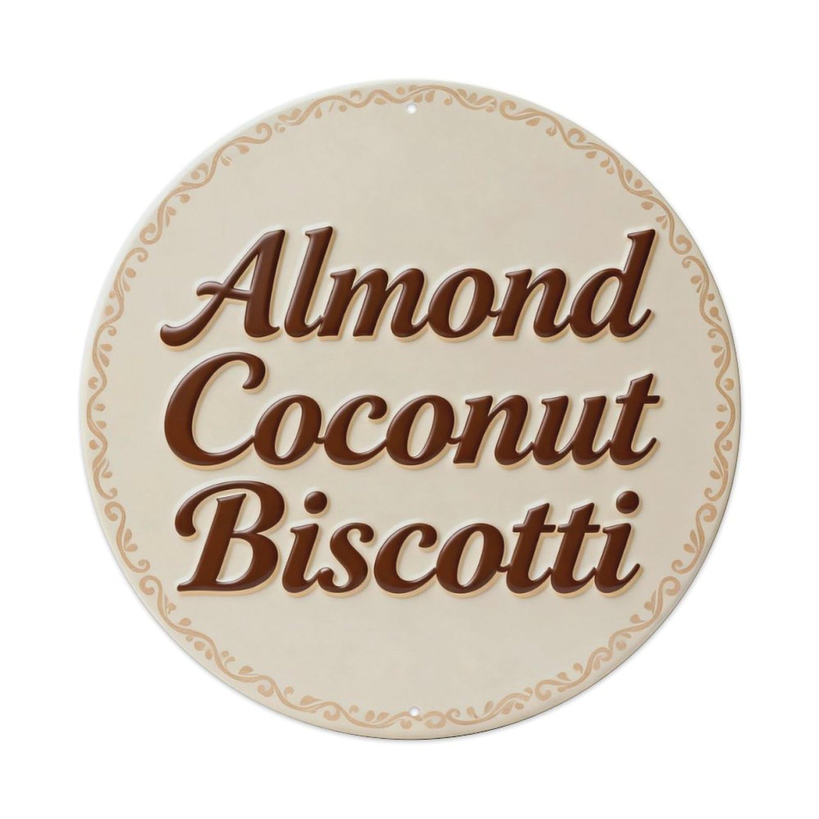 Almond Coconut Biscotti Metal Tin Sign Plaque