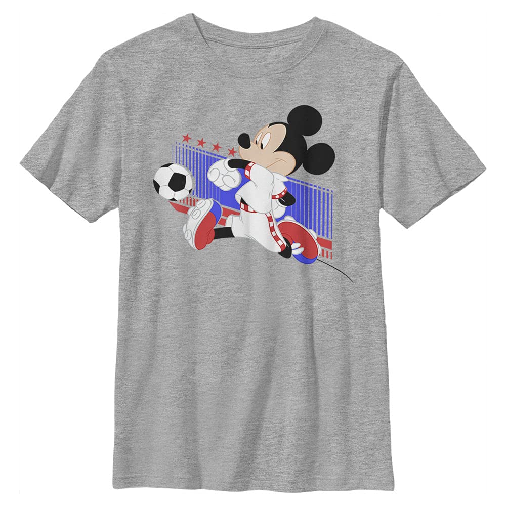 Disney Characters Croatia Kick Boy's Crew Tee, Athletic Heather, Large