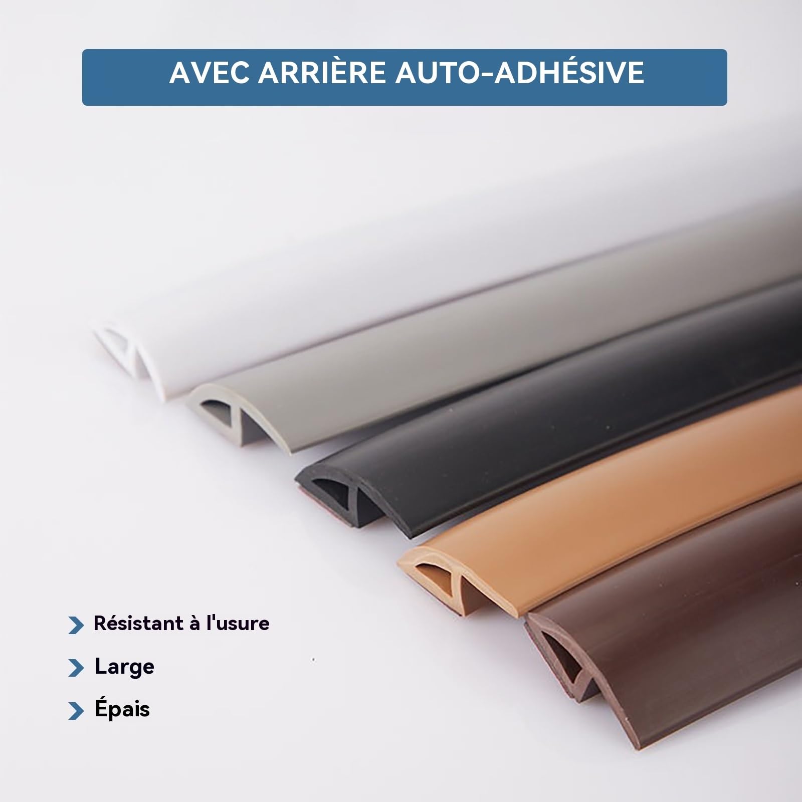 Chute Moquette Longueur: 5m Barre De Seuil Adhésive Bordure PVC Protégez Vos Moquettes, Résistant Et Facile À Entretenir pour Votre Espace De Vie Ou De Travail(Grey,A3510)
