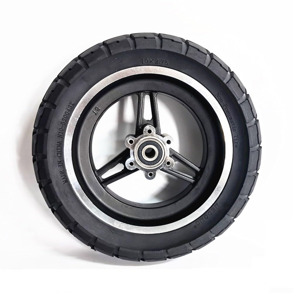 Conjunto de Rueda Completa para Scooters eléctricos, neumático Todoterreno de Caucho Macizo de 10 Pulgadas
