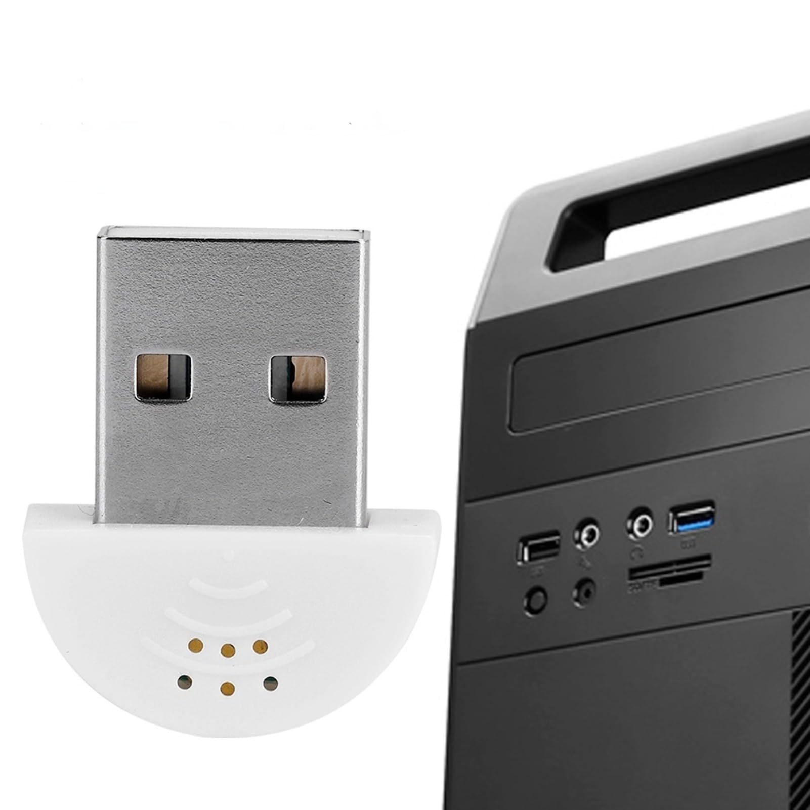 EIMSOAH Portable USB Mini Studio Speech Microphone, PC Microphone, Recording Audio MIC Adapter, 2 Meters Effective Distance, for Computer PC (White)