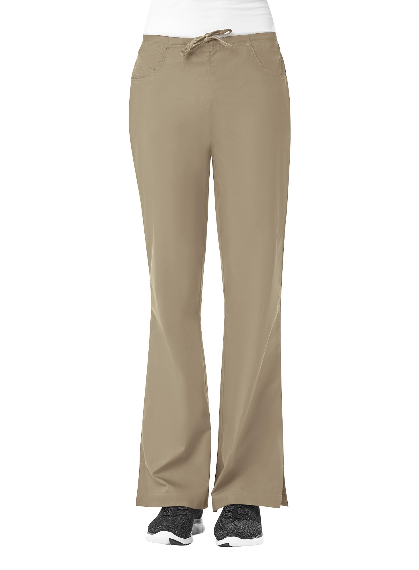 Maevn Women's Core Classic Flare Pants(Khakhi, Large Petite)