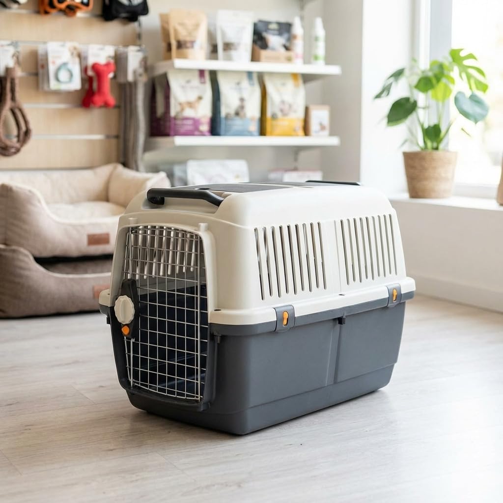 Suinga Transportin para Perro Grande 50x70x51 cm. Caja de Transporte de plástico para Perros y Gatos, Jaula de Transporte