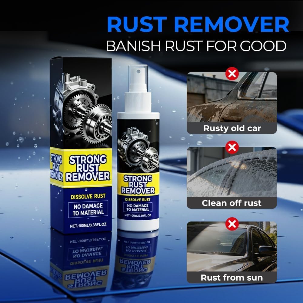 Rust Remover Spray for Metal, Multipurpose Rust Stain Remover, Heavy Duty Metal Cleaner, Rust Remover Spray, for Metals, Tools, Cars, Chains,Iron Out Rust Remover — view 4