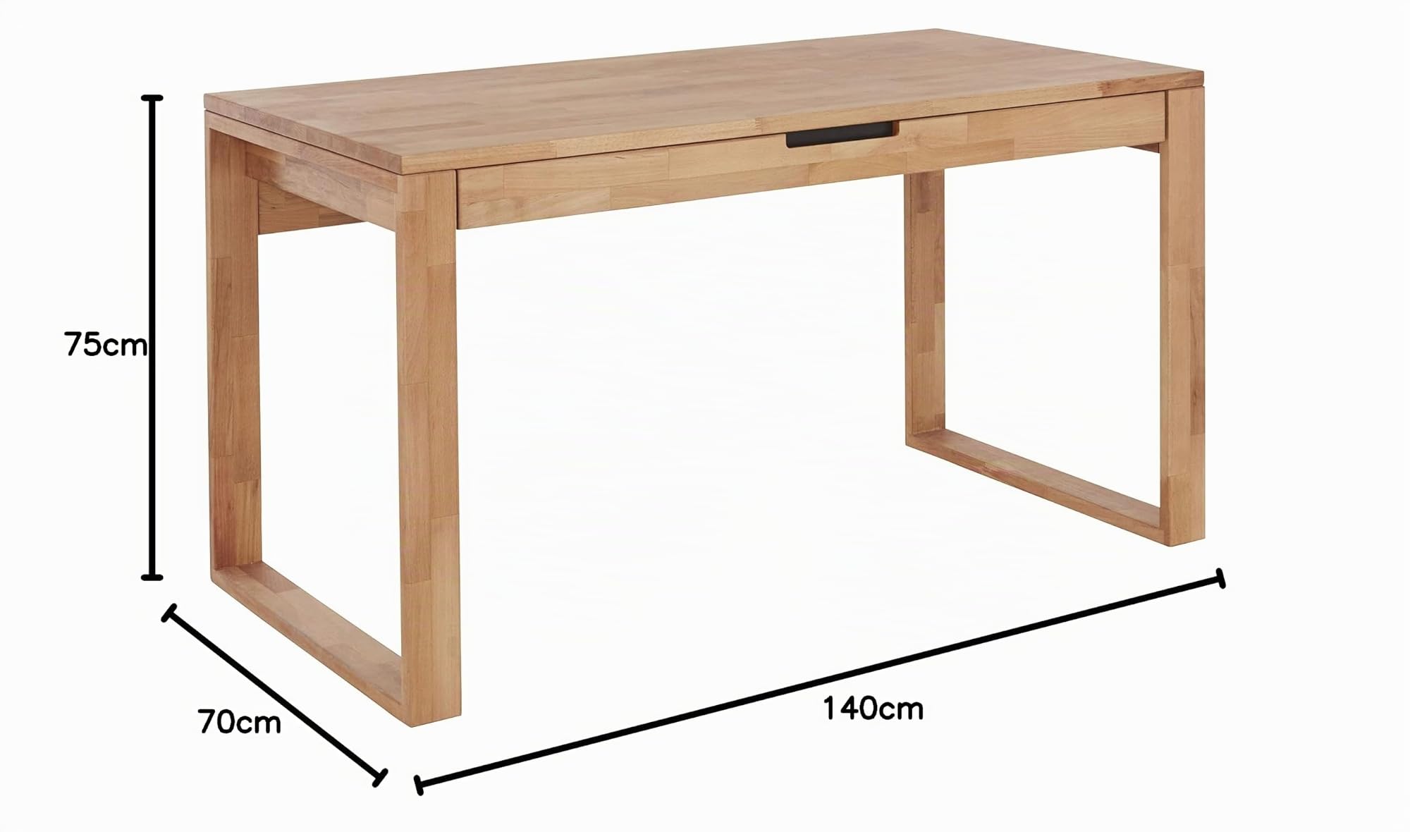 Schreibtisch mit Schublade Buche massiv geölt 140x70 cm