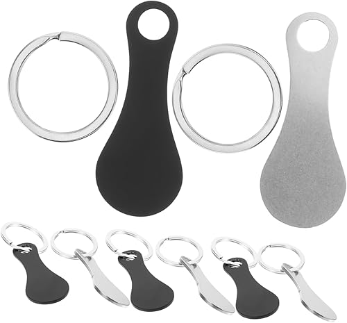 EXCEART 16 Pcs Shopping Cart Token Metal Keychain Trolley Coin Keyring Key Rings for Keychains Grocery Cart Token Shopping Trolley Tokens Metal Key